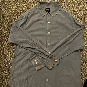 RVCA Men's Charcoal Button Down Shirt